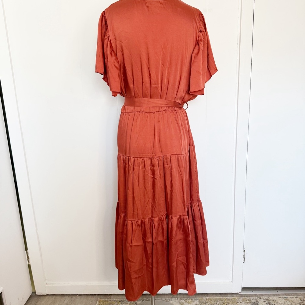Chic City Tiered Sweetness Midi Dress - paprika M/ 18 - Picture 7 of 10